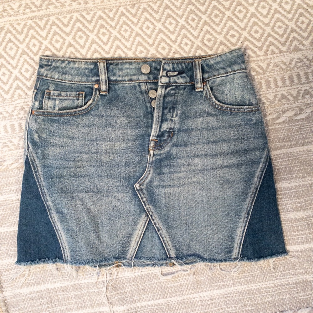PACSUN Denim Mini Skirt w side detailing